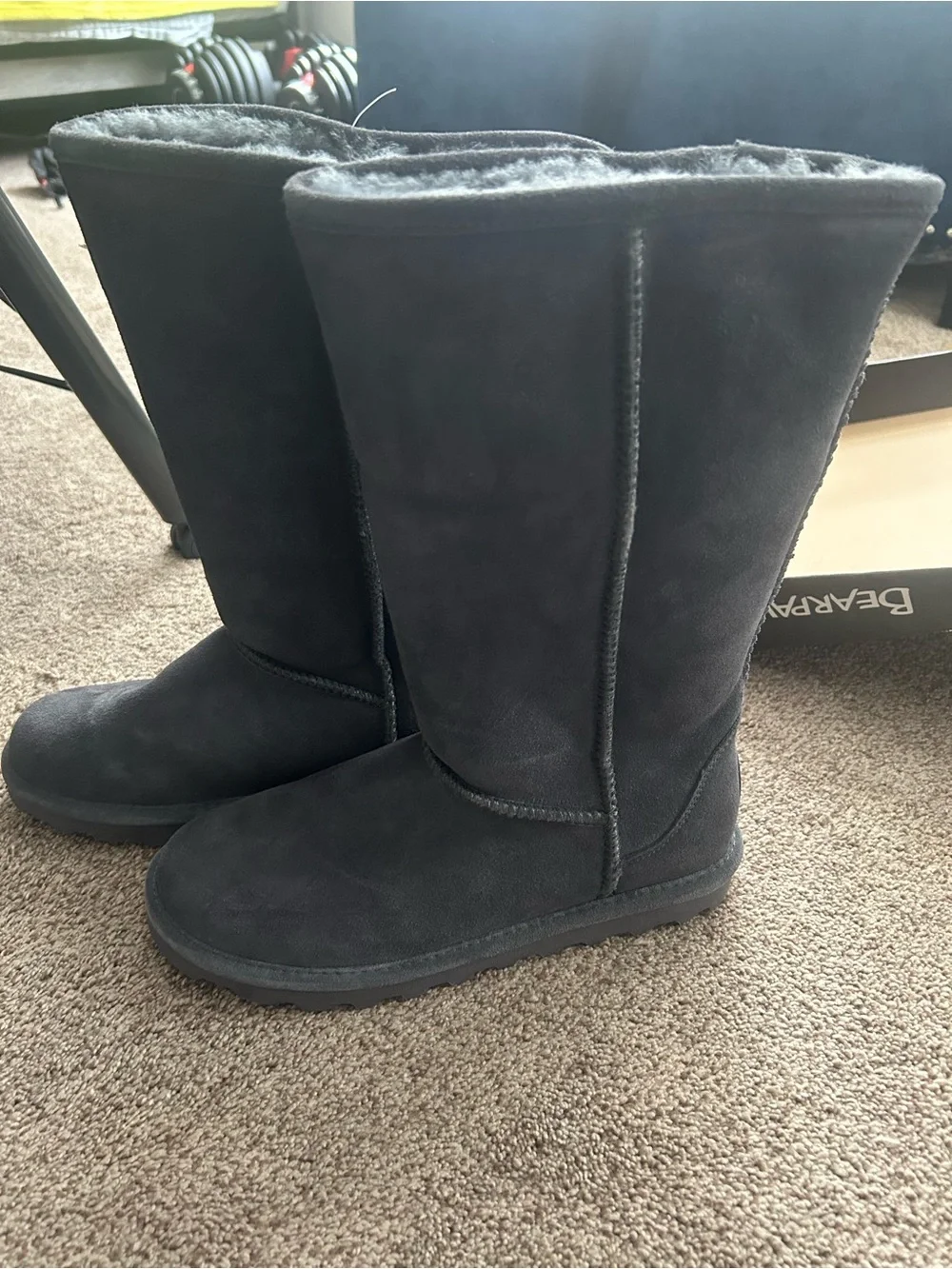 Women's grey bearpaw Shearling-Lined Tall Winter Boots. New with box